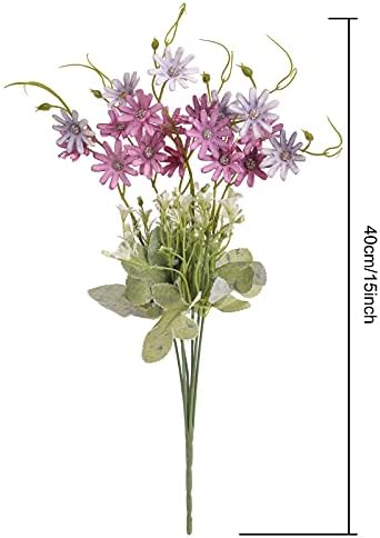 Artificial Flowers Wildflowers Silk Daisy Spring Fake Daisies Decoration Summer UV Resistant Colorful Mixed Bundles Faux Greenery Outdoor Plant Stem Filler for Home Decor Indoor Floral Arrangements - Image 3