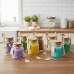 Glass Sugar Scrubs Jars, Bath Salt Container, Glass Jars w/ Bamboo Spoons - Image 7