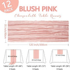 12 Pack Blush Pink Table Runner Cheesecloth 10Ft Gauze Cheese Cloth Table Runner 35x120 Inch Boho Sheer Rustic Fabric for Holiday Party Decor Baby Shower Wedding Decorations - Image 2