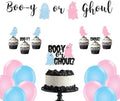Halloween Baby Shower Decorations - Boo-y or Ghoul Ghost Gender Reveal Banner, Boy or Girl Cake Topper, Cupcake Toppers, Halloween Gender Reveal Decorations by GlamCelebration