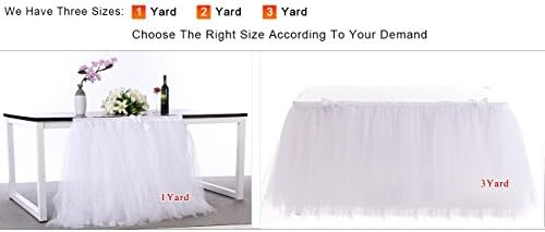 Table Skirt Wedding Baby Shower Birthday Bridal Shower Party White Tutu Table Skirt 9ft - Image 2