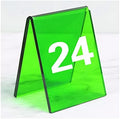 Acrylic Table Numbers, Tent Style Table Signs, Set of 6 Colorful Panel Desk Signs, Best for Rustic Receptions, Banquets Cafés Restaurants Hotel(Green 19 24) by Unknown