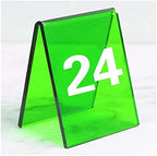 Acrylic Table Numbers, Tent Style Table Signs, Set of 6 Colorful Panel Desk Signs, Best for Rustic Receptions, Banquets Cafés Restaurants Hotel(Green 19 24) by Unknown