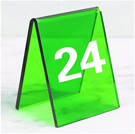 Acrylic Table Numbers, Tent Style Table Signs, Set of 6 Colorful Panel Desk Signs, Best for Rustic Receptions, Banquets Cafés Restaurants Hotel(Green 19 24) by Unknown