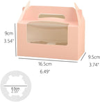 100Pcs 16.5×9.5×9cm/6.49×3.74×3.54 inch Kraft Paper Cupcake Packing Box Christmas Gift Box with Clear Window 2 Cavity Muffin Cupcake Wedding Party Birthday Favors (100Pcs Pink) - Image 2