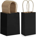 BagDream Mini Gift Bags with Handles 3.5x2.4x6.7 Inch Black 100 Bulk Pack by BagDream