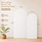White Arch Cover 7.2 and 6ft Spandex Wedding Arch Backdrop Cover Set of 2 - Image 5