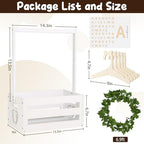 Baby Shower Gifts Basket Wooden Crate, Personalized Wooden Letters and Clothes Hangers New Born Baby Girl Boy Gifts Vine Decorations Cute Closet with Handle Pregnancy Gifts for New Mom Parents White - Image 3
