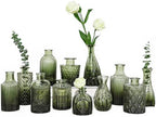 TBWIND 12pcs Green Glass Bud Vases Set, Small Vases for Flowers by TBWIND