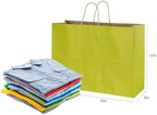 BLEWINDZ 70Pcs Large Paper Bags with Handles, 16x6x12 Inches Avocado Green Paper Shopping Bags for Small Business, Large Kraft Gift Bag Bulk for Grocery Mechandise Retail - Image 4