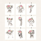 Personalized Safari Nursery Wall Art Set – Custom Name Jungle Animal Prints – Baby Girl Room Decor Pictures Pink Floral Accents – Unframed – Baby Shower for Girls (Personalized Set of 6, 11x14) - Image 5