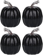 vensovo 6 Inch Black Artificial Pumpkins, 4 Pack by vensovo