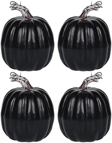 vensovo 6 Inch Black Artificial Pumpkins, 4 Pack by vensovo