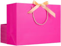 EUSOAR Gift Bags with Ribbon, 20pcs 16"x6"x12" Hot Pink Thank You Paper Bags with Handles, Large Gift Wrap Shopping Treat Bags Bulk for Wedding Party Favor Baby Showers Bridesmaid Birthday by EUSOAR