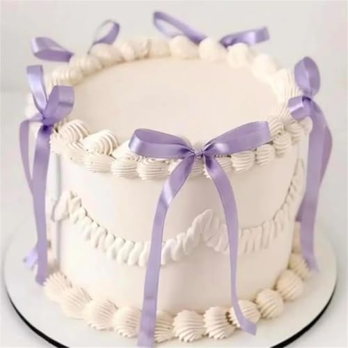 400 Pcs Purple Satin Ribbon Bows Cake Toppers - Image 2