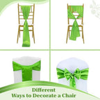 MDS® Pack of 125 Satin Chair Sashes for Wedding & Events – Parrot Green - Image 4