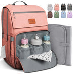 PILLANI Baby Diaper Bag Backpack - Diaper Bags for Baby Girl - Baby Shower Gifts for Girls - Large Waterproof Diaper Backpack - Pink Diaper Bag & Cute Baby Bags for Girls w/Portable Changing Pad, Pink by Pillani