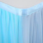 Tulle Table Skirt Blue Tutu Striped Table Skirts for Rectangle Tables Baby Shower Under the Sea Baby Shark Birthday Parties Decoration 14ft - Image 7