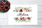 Andaz Press Custom Personalized Disposable Paper Placemats, 12 x 18 Inch, Set of 25, Custom Peach and Burgundy Floral, Tableware, Dining, Table Setting for Wedding, Bridal Shower, Baby Shower, Holiday - Image 2