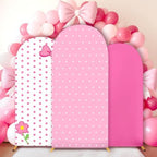 3Pcs Pink Arch Backdrop Cover Pink Stretchy Arch Backdrop Stand Cover Cartoon Cat Bow Spandex 4ft 5ft 6ft Background Covers Cute Spot Photos Prop Covers for Wedding Bridal Baby Shower Photo Decoration by ojustbeok