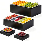 Large Buffet Risers & Display Stands, Black, 16"15"7.2"7.2", 4 Sets by NBTORCH