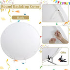 AOFOTO 5x5ft Royal Prince or Princess Gender Reveal Round Backdrop Cover Blue Pink Boy or Girl Circle Photography Background He or She Baby Shower Reveal Party Decoration Photobooth Banner Props - Image 6