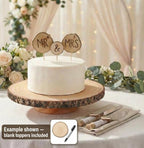 Relaxing Garden 12 Inch Bark Edge Wood Cake Stand Set with Toppers - Image 2