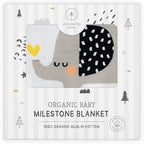 Pondering Pine Organic Baby Monthly Milestone Blanket for Boy or Girl with Month Marker - Elephant Milestones Blanket, 1-12 Months, Gender Neutral, 47" X 47" - Image 7