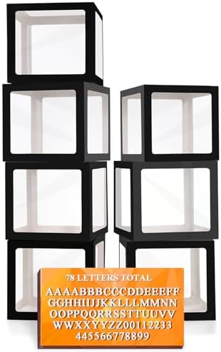 Ledido Transparent Balloon Boxes with 78 Letters Numbers for Custom Name by Ledido