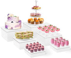 VIVIRBIEN White Wooden Cake Stand Buffet Food Risers, 6pcs Set for Buffet Table, Large Cake/Fruit Display Stand/Cupcake, Perfect for Parties, Weddings by VIVIRBIEN