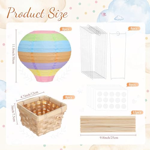 Meooeck 8 Sets Multicolor Hot Air Balloon Table Centerpieces Decor - Image 3