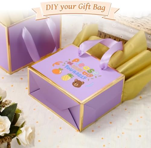 EQOREIIN 30 Pcs Metallic Paper Small Gift Bags with Handles & Tissue Paper - Image 5