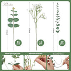Serwalin 50PCS Mixed Eucalyptus Stems with Baby's Breath Greenery - Image 3