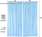 10ft x 10ft Wrinkle Free Baby Blue Backdrop Curtain for Parties, Polyester Blue Photo Backdrop Drapes 2 Panels 5x10ft for Wedding Party Photography Background Baby Shower Birthday Decor - Image 6