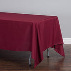 LTC LINENS 5 Pack Rectangular Tablecloths Burgundy 70 x 120 Inch for 6 or 8 ft Rectangle Banquet Tables with Half-Drop - Stain and Wrinkle Resistant Polyester Cloth Table Covers for Wedding, Party - Image 2