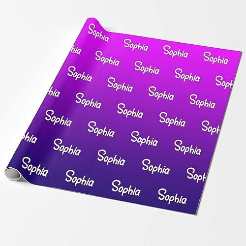 MyPupSocks Custom Birthday Gift Wrapping Paper, Personalized Gradient Purple Gift Wrap Paper with Logo Funny Wrapping Paper Roll for Men Women Boys Girls Christmas Memorial 58x23 3 Rolls - Image 2