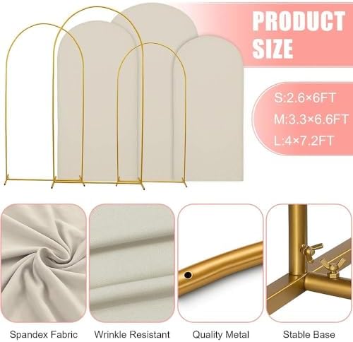 7.2FT Wedding Arch Cover – Stretchy Spandex Fabric Backdrop for Arch Stand - Image 3