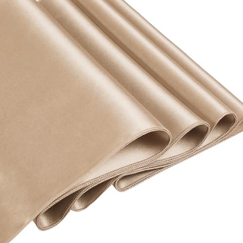 6 Pack Satin Table Cover Rectangle, 60 x 120 Inches, Taupe - Image 2