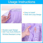 MECCANIXITY 14ft Light Purple Tutu Table Skirt, Tulle Curly Willow Table Skirt for Rectangle Tables, Ruffle Table Skirt for Birthday Wedding Gender Reveal Party - Image 3