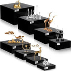 Geelin 8 Pack Acrylic Buffet Display Risers for Food Jewelry,Black,Flat by Geelin