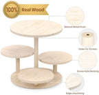HURZMORO 4 Tier Round Cupcake Tower Stand for 50 Cupcakes,Wood Cake Stand with Tiered Tray Decor,Farmhouse Tiered Tray Decor,Cupcake Display for Birthday Graduation Baby Shower Tea Party,White - Image 2