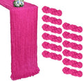 12 Pack Hot Pink Cheesecloth Table Runner 10Ft 23 x 120 Inch by RestfulGlow