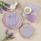 350Pcs Purple Paper Plates and Napkins Party Supplies for 50 Guests - Image 6
