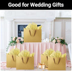 EUSOAR Gold Large Paper Wrap Bags - 50pcs, 16"x6"x12", Handles, Bulk Merchandise Retail Shopping Wrapping Bags for Business, Craft, Grocery, Boutique, Party Favor, Wedding - Image 6