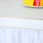Suppromo 9ft White Table Skirt Tulle Tutu Table Skirt for Rectangle Tables White Ruffle Table Cloth for Wedding Bridal Shower Baby Shower Baptism Birthday Party Banquet Decoration(L9(ft) H 30in) - Image 5
