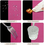 70x70inches Hot Pink and Black Tablecloth Patchwork Square Table Cloth Waterproof and Stain Resistant Fabric Table Cover for Dinner Graduation Wedding Birthday Party Decorations - Image 4