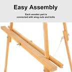 Falling in Art 65" A-Frame Wooden Tripod Easel Stand, (Natural) 2 Pack - Image 2
