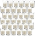 Housecret 36 Pack Warm White Unscented Clear Glass Filled Votive Candles. Hand Poured Wax Candle Ideal Gifts for Aromatherapy Spa Weddings Birthdays Holidays Party by Housecret