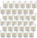Housecret 36 Pack Warm White Unscented Clear Glass Filled Votive Candles. Hand Poured Wax Candle Ideal Gifts for Aromatherapy Spa Weddings Birthdays Holidays Party by Housecret