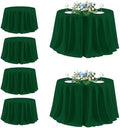 sancua Round Tablecloth 132 Inch Fit 54-96 Inch Tables, 6 Pack Hunter Green by sancua